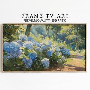 Blue Hydrangeas Frame TV Art | Instant Download | Vintage Spring TV Art | Samsung Frame TV Art | Cape Code Art | East Coast Summer Art