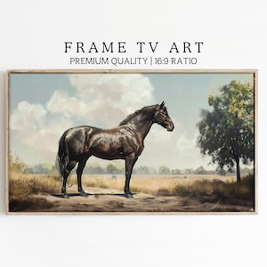 Vintage Horse Frame TV Art | Antique Vintage Horse Painting | Samsung Frame TV Art | Country Farmhouse TV Art | Horse Oil Painting