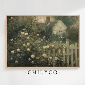 Printable WildFlowers Garden Painting | Antique Watercolor Flower Print | Vintage Spring Cottage Wall Art | Floral Farmhouse Wall Decor