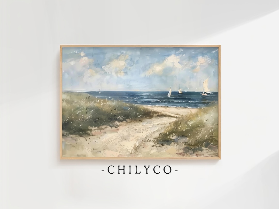 Nautical Wall Art Summer Printable | Vintage Sailboat Painting Print ...