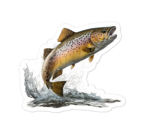 Sticker for Sale avec l'œuvre « Pêche à la mouche de la truite brune » de l'artiste Richard529