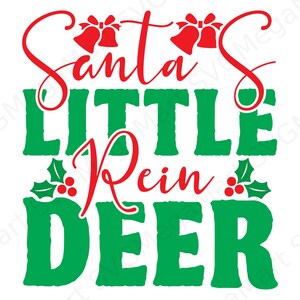 Santa's Little Reindeer SVG, Kerstmis Svg, Santa Svg, Happy Holidays Svg Png AI Eps Dxf digitale downloadbestanden