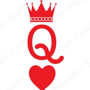 Königin der Herzen SVG Png Eps Dxf Digital Download Files