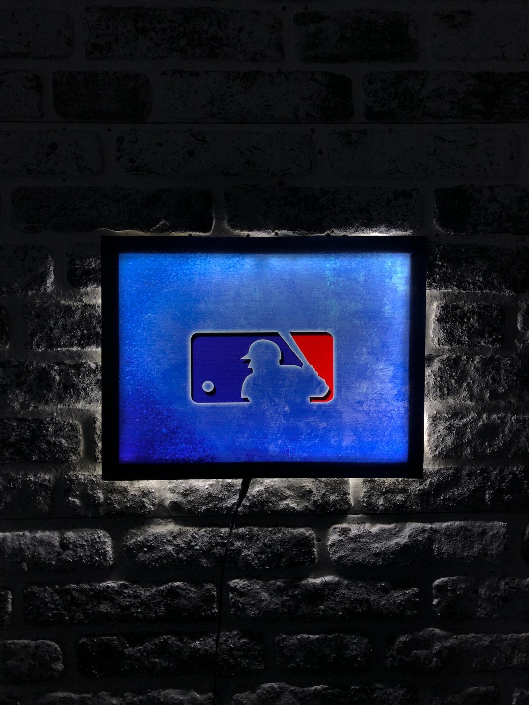 LED Baseball Iconic Wall Art, Diamond Dreams Wall Decor, Baseball Spirit Lighted Canvas
