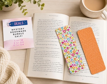 Mystery Bookmark Bundle: Laminated Double-Sided Bookmarks, Gift for Book Lovers