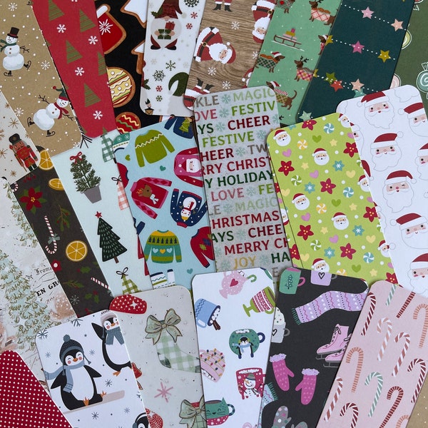 Christmas bookmarks/perfect gift/bookclub gift/double sided