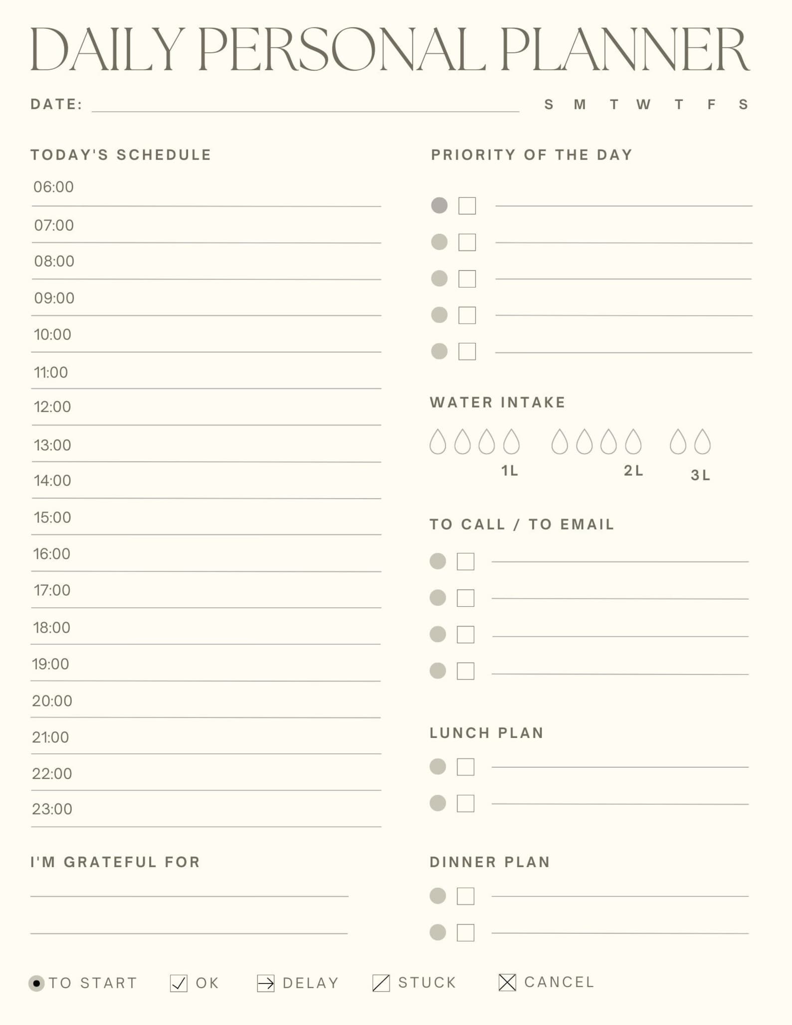 Daily Personal Planner Printable Instant Download Printable - Etsy