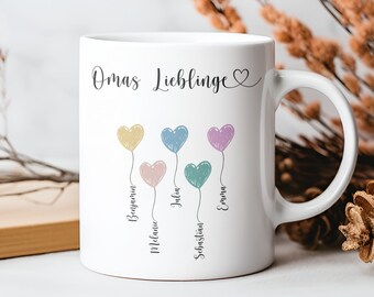 personalisierte Tasse | OMA mit Kindernamen | Oma mit Enkelkinder | Tasse Omas Lieblinge | Keramik | Tasse mit Namen | Farbwahl