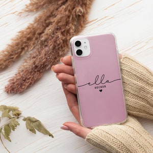 personalisiert Handyhülle Name Softcase für iPhone 15 14 Pro 13 12 11 XR für Samsung S23 Ultra S22 S21 FE S20 A54 A53 & Pixel 7 6A 6 Pro Bild 4