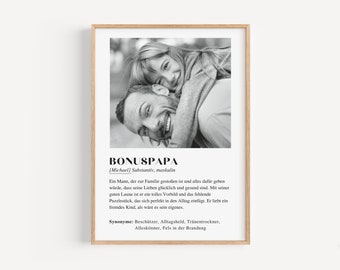 Definition Poster I Bonus Dad I Stepfather | Substitute Dad | Bonus Dad | Gift | birthday | Thank you | Father's Day I Download