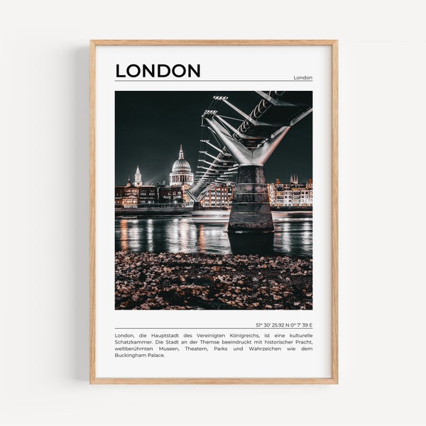 Fotoposter London, London Print, London Wandkunst, London Poster, London Foto, London Posterdruck, London Dekoration, England
