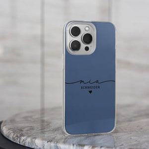 personalisiert Handyhülle Name Softcase für iPhone 15 14 Pro 13 12 11 XR für Samsung S23 Ultra S22 S21 FE S20 A54 A53 & Pixel 7 6A 6 Pro Bild 3