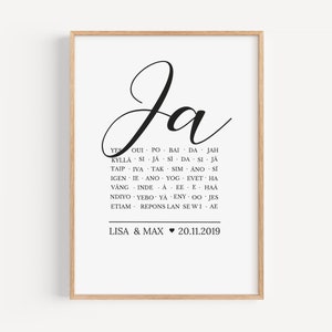 Wedding gift personalized with name date wedding picture yes bride and groom Anniversary Valentine's Day Wedding Anniversary Bachelor Party image 1