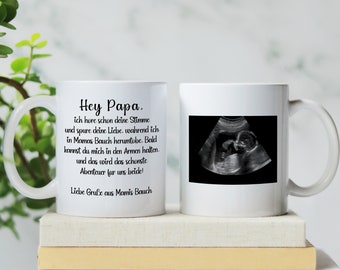 Personalisierte Tasse Schwangerschaftsverkündung | Schwangerschaft Kaffeetasse Teetasse personalisiert für Papa  Mama | Keramiktasse