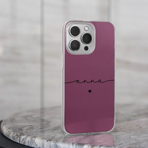 personalisiert Handyhülle Name Softcase für iPhone 15 14 Pro 13 12 11 XR für Samsung S23 Ultra S22 S21 FE S20 A54 A53 & Pixel 7 6A 6 Pro Bild 6