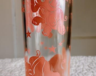 Antique Pink Elephant Glass Depression Era Cigarette/trinket Box