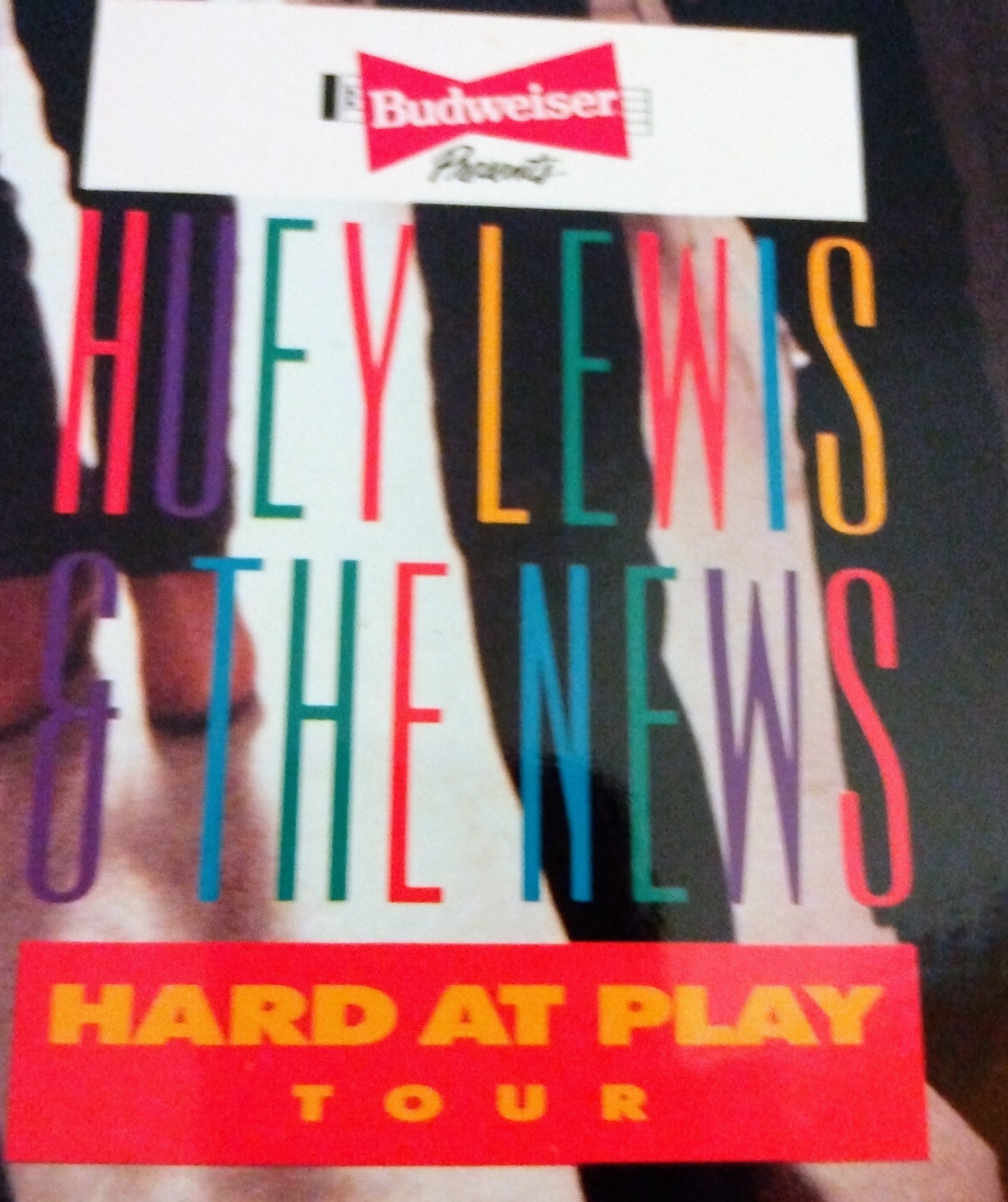 Huey Lewis and the News Hard at Play Tour Program 1991 Excellent