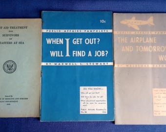 1943 Military Pamphlet Set, Navy Sea Disaster Handbook