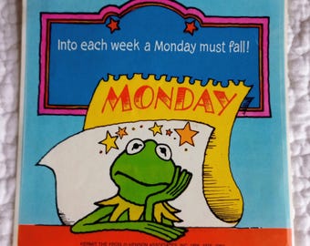 Cuaderno vintage de los Muppets Caper, Rana Gustavo, década de 1980.