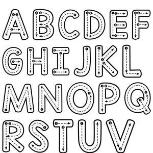 Alfabeto imprimible para trazar letras / Práctica de escritura a mano ABC / Hoja de trabajo para preescolar y jardín de infantes / Letras / Actividad de educación en el hogar en formato PDF