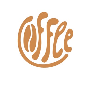 Puede incluir: Un logotipo de café marrón con la palabra "café" escrita en una fuente estilizada dentro de un círculo.