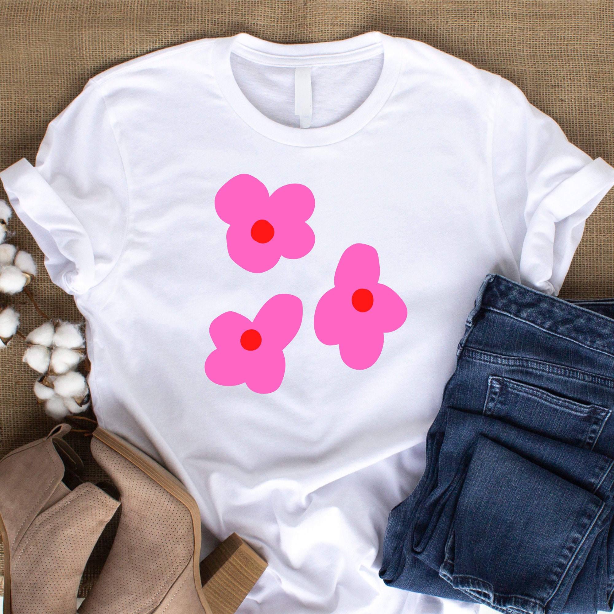 Pink String Svg Hot Pink Flowers SVG - Etsy