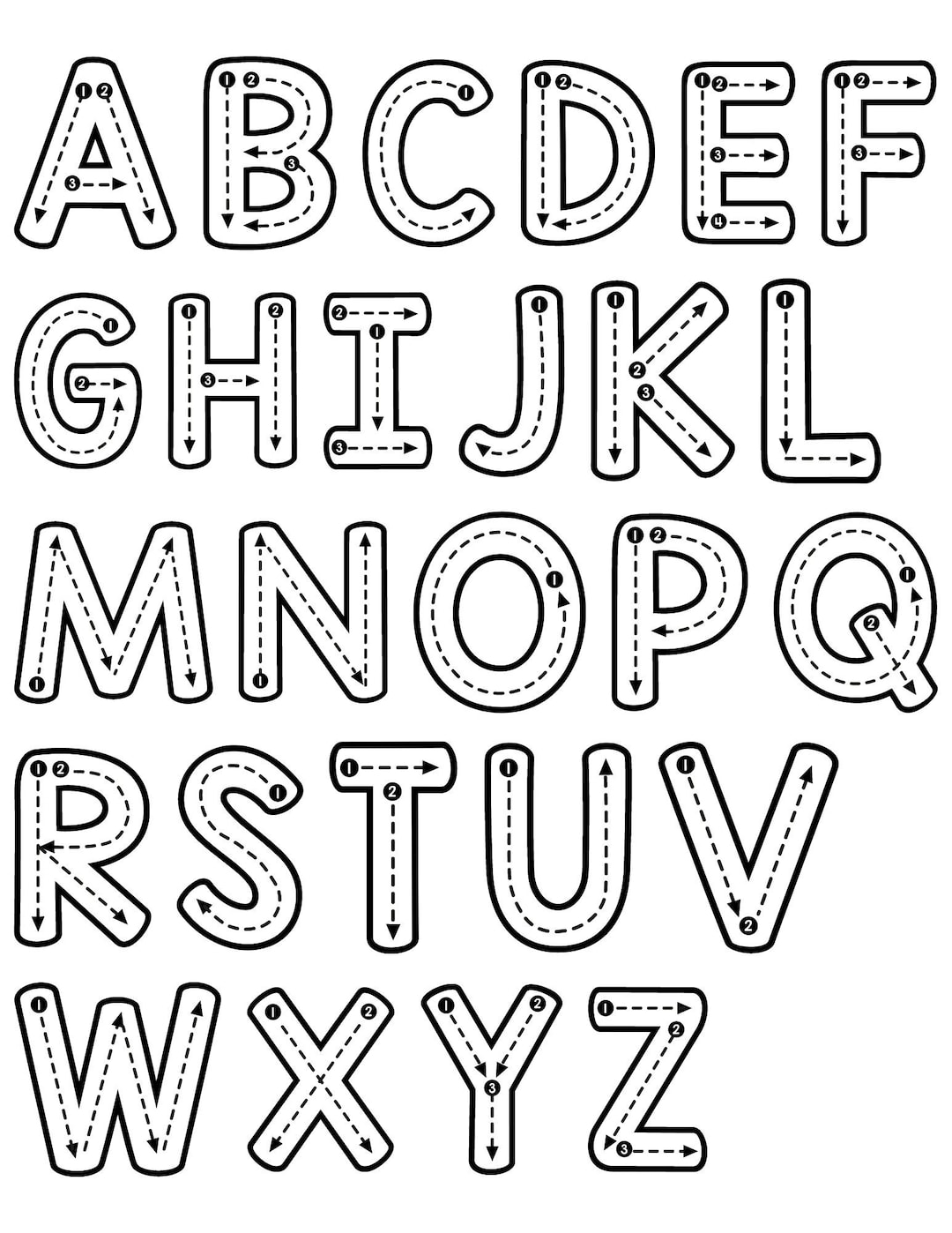Tracing Letters Alphabet Printable | ABC Handwriting Practice ...