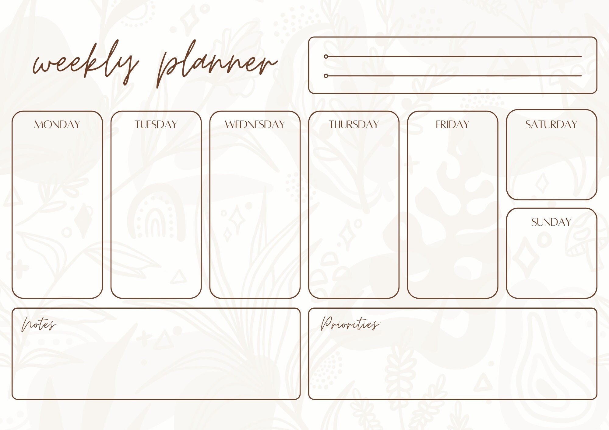 Weekly Planner Printable | Aesthetic Floral Design | Digital Download ...