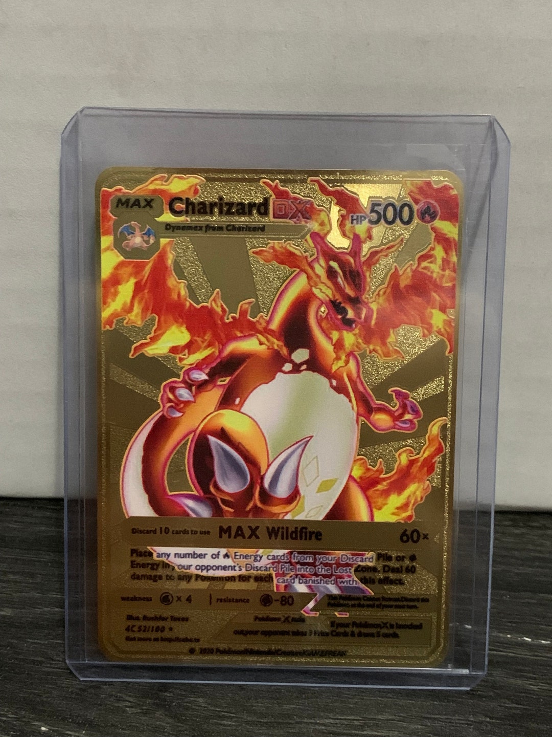 Pokémon Charizard DX Max Gold Metal Card Rare Shiny Gold - Etsy Canada