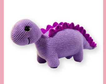 Patrón de crochet sin costura para Stevie el estegosaurio