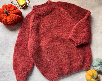 Jersey de punto de alpaca para niño, ligero, calentito, suave, totalmente hecho a mano, talla. 56-134