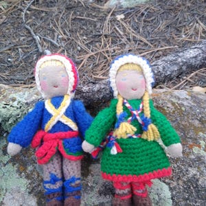 Crocheted Vintage Style Norwegian Dolls