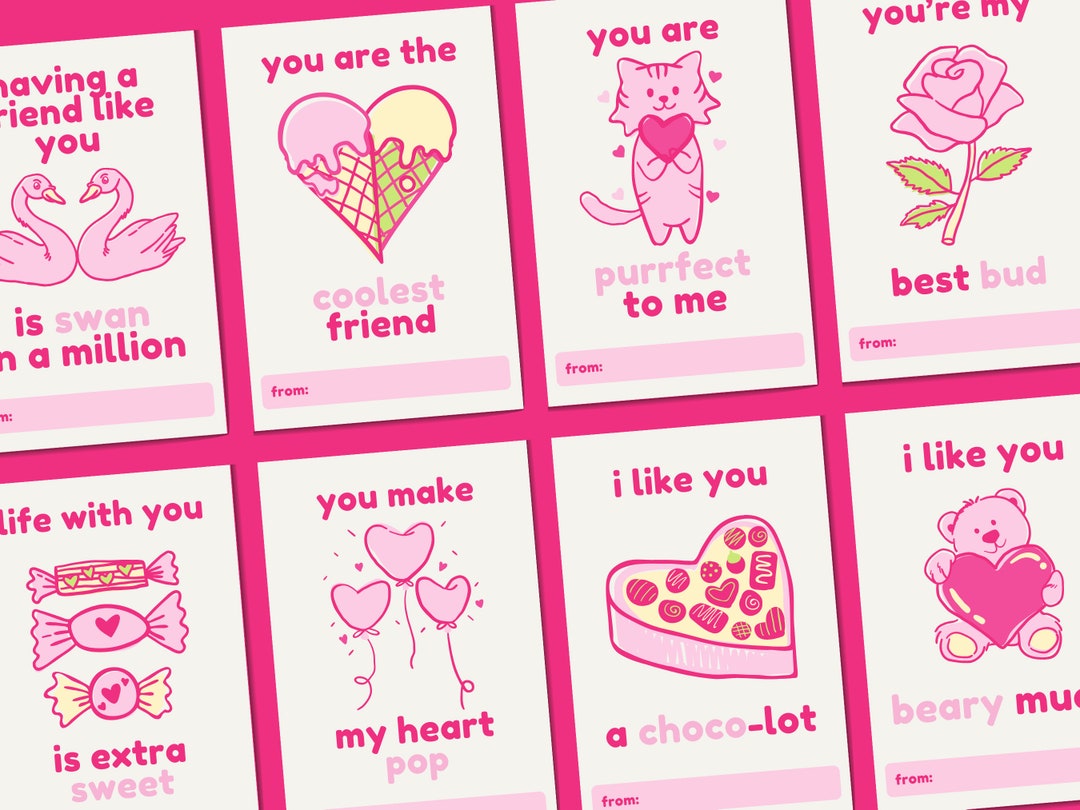 Valentines Day Cards for Kids | Printable Valentines Cards | Classroom ...