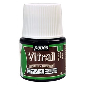 Pebeo Vitrail 45ml 11 BROWN Stained Effect Color Paints for Glass Stone Metal Canvas Mirror  Terracotta Wood Plexiglas Plastic Ceramic