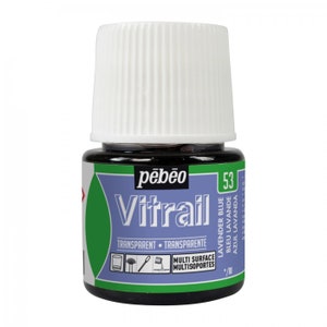 Pebeo Vitrail 45ml 53 LAVENDER BLUE Stained Effect Color Paints Glass Stone Metal Canvas Mirror Terracotta Wood Plexiglas Plastic Ceramic