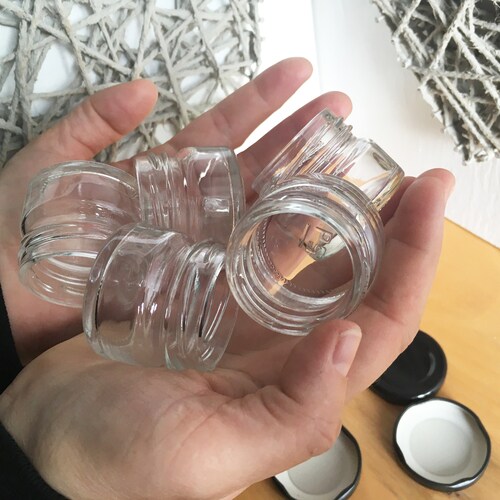 5pcs 30ml 1 oz small glass set home decor cosmetic Screw Cap storage jars Mini Containers transparent bottles Reusable Cream Lotion Pot