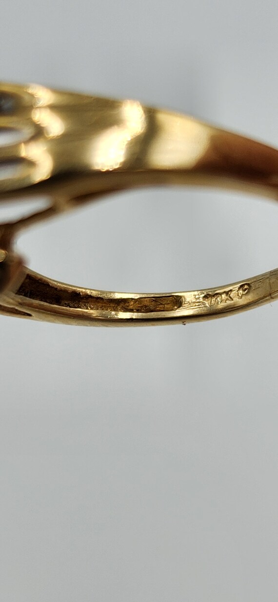 10k Yellow Gold Channel Set Diamond Ring, Size 6.… - image 5