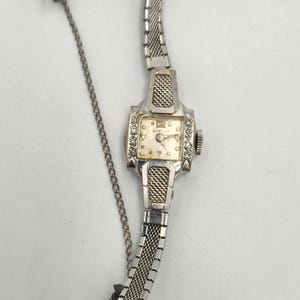 Vintage 14k White Gold Benrus Windup Women&#39;s Watch, 7&quot;