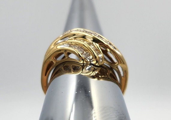 10k Yellow Gold Channel Set Diamond Ring, Size 6.… - image 2