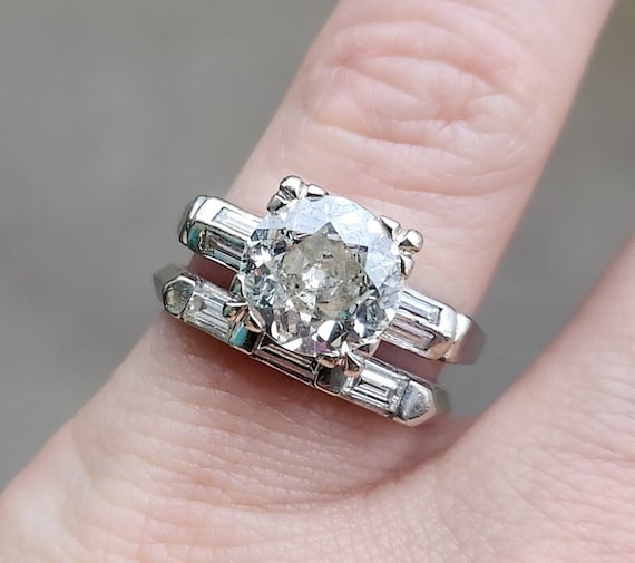 Vintage 14k Diamond Engagement Set, Size 5.25 - image 1