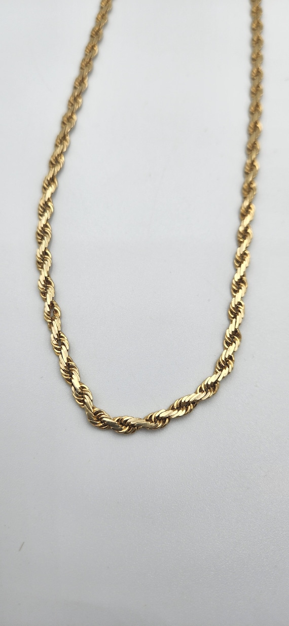 14k Yellow Gold Flat Rope Chain, 22"