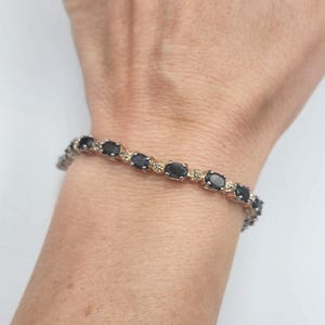Sterling Silver Sapphire Tennis Bracelet, 7.25&quot;