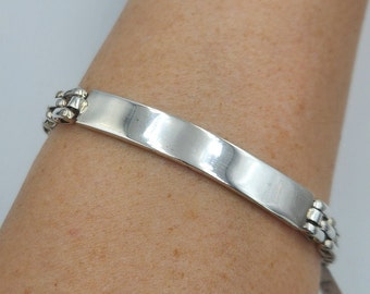 Sterling Silver Nameplate Bracelet, 8 inch