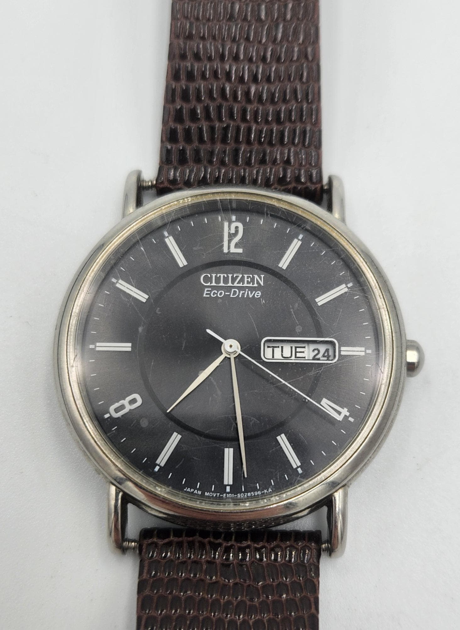 Citizen Eco-drive Dress Watch E101-S015570 With Brown Leather Band