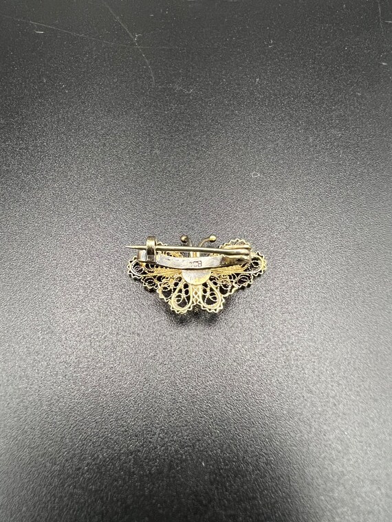 Silver .800 Multitone Butterfly Pin - image 2
