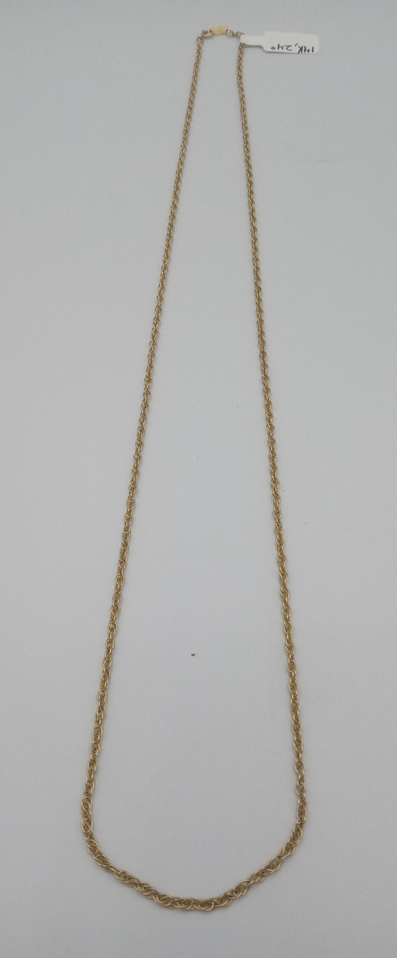 14k Yellow Gold, 24", 2mm Rope Chain