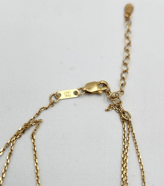 14k Yellow Gold Diamond Open Heart Necklace - image 7