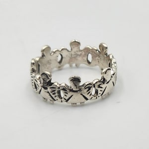 Sterling Silver Angel Band, Size 7.5