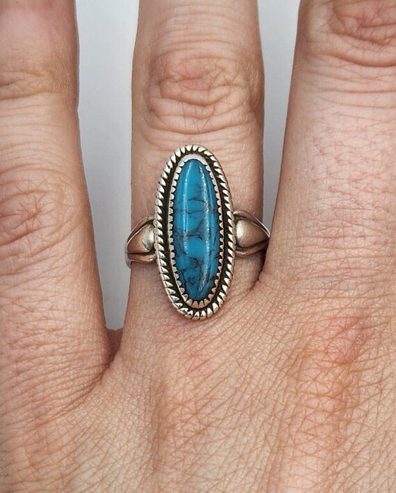 Sterling Silver Turquoise Ring, Size 7.25