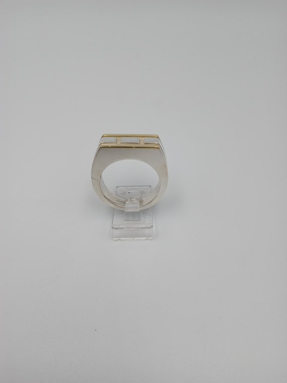 Two-Tone Sterling Silver &18k Gold Ring - image 2